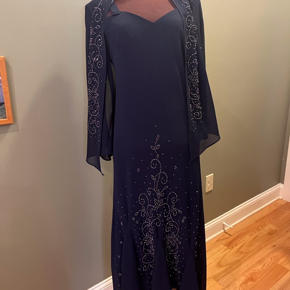 R&M Richards Strapless Navy Dress